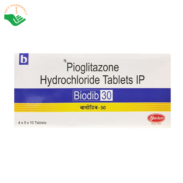 Thuốc Biodib 30mg Biochem trị tiểu đường (4 x 5 x 10 viên)